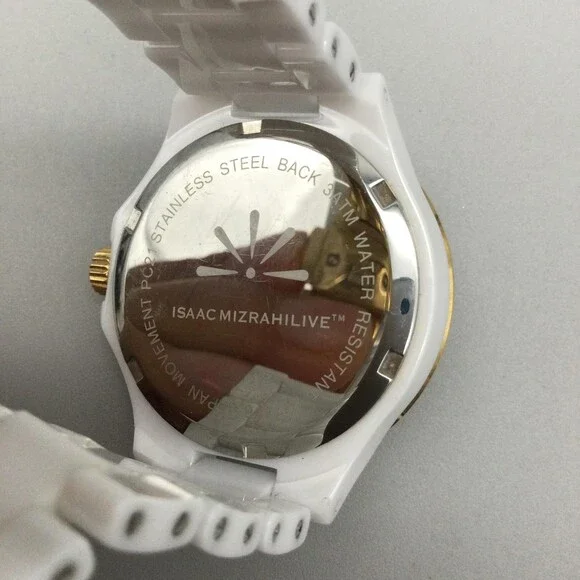 Isaac Mizrahi Live Womens Watch 36mm White Dial Crystals New Battery 6.75" - Picture 11 of 14